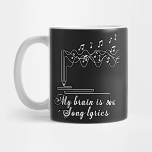 My Brain Is 80% Song Lyrics Mug